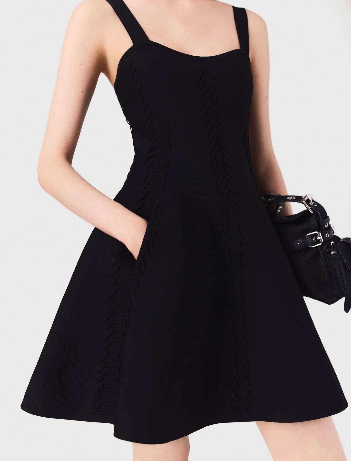 Short babydoll knit dress Navy - Image 5