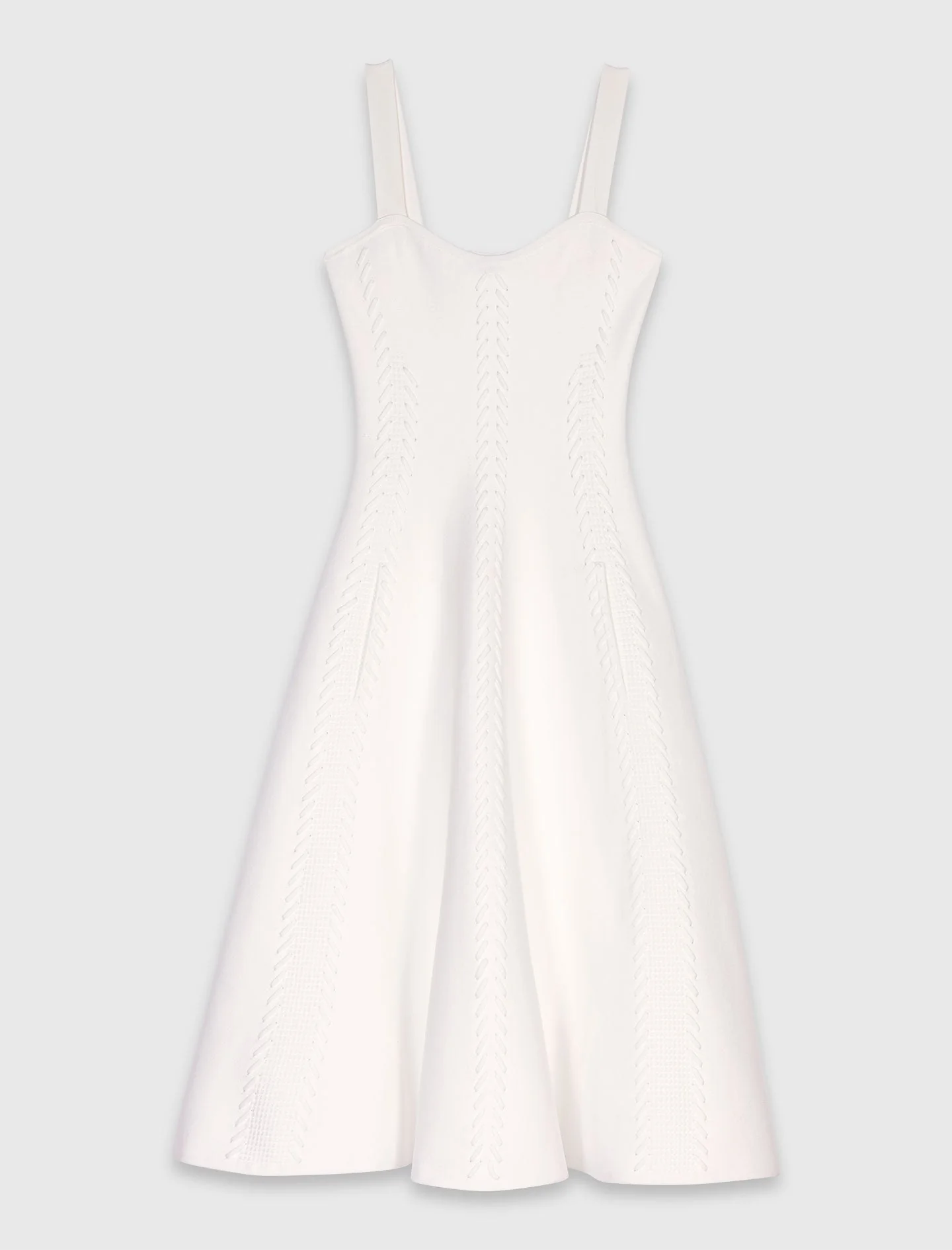 Long babydoll knit dress White - Image 6