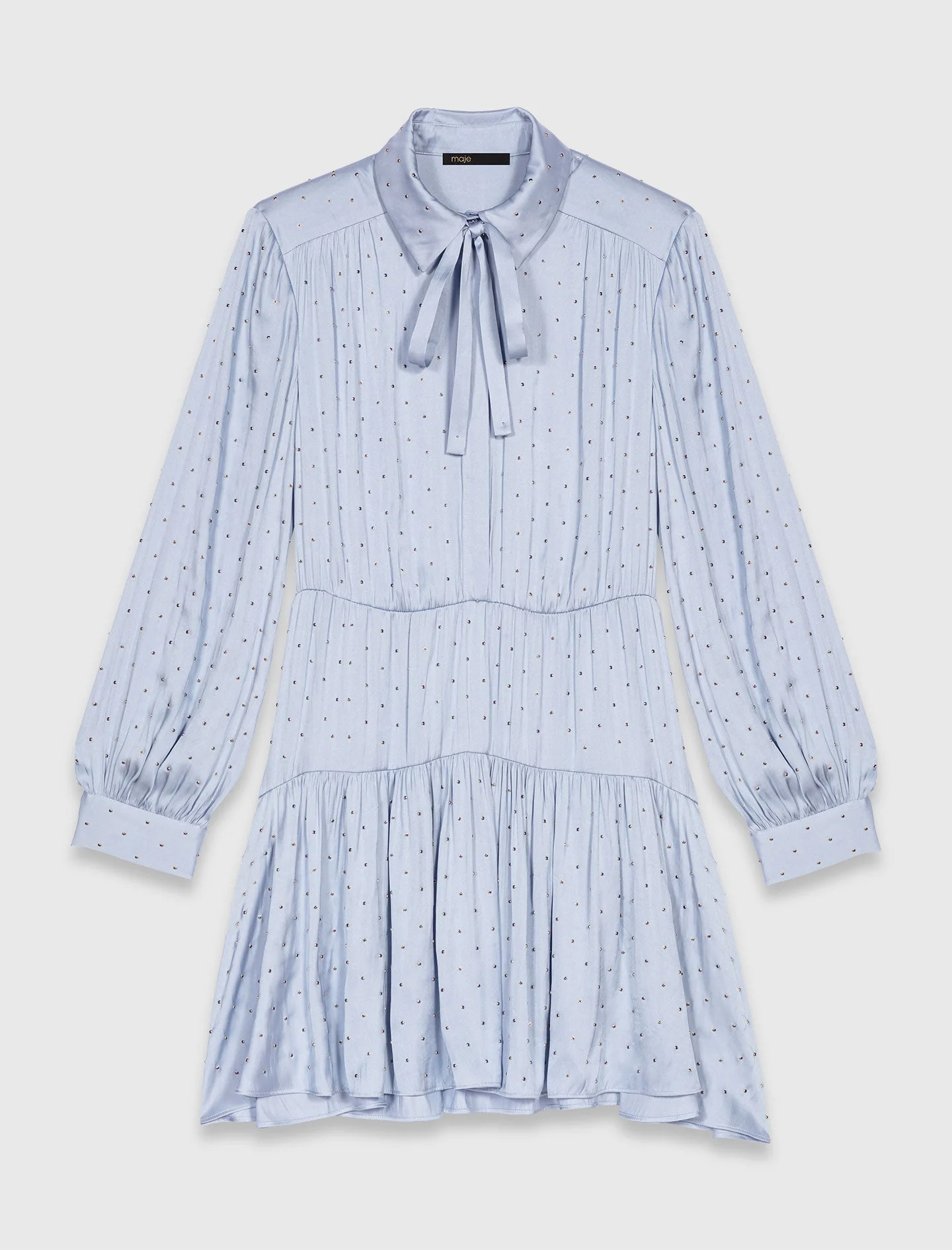 Studded flowing shirt dress Light Blue - Image 5