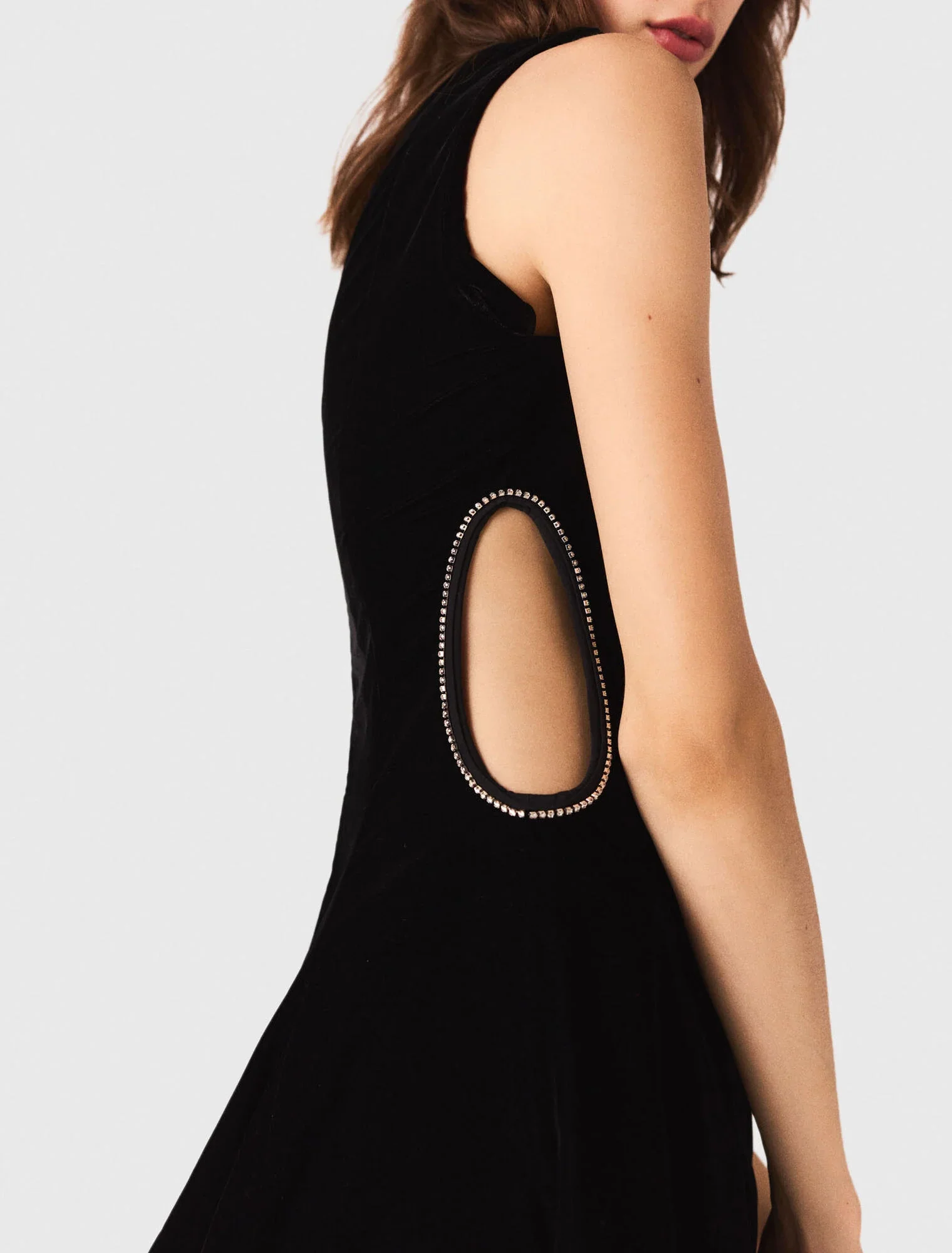 Short velvet dress Black - Image 5