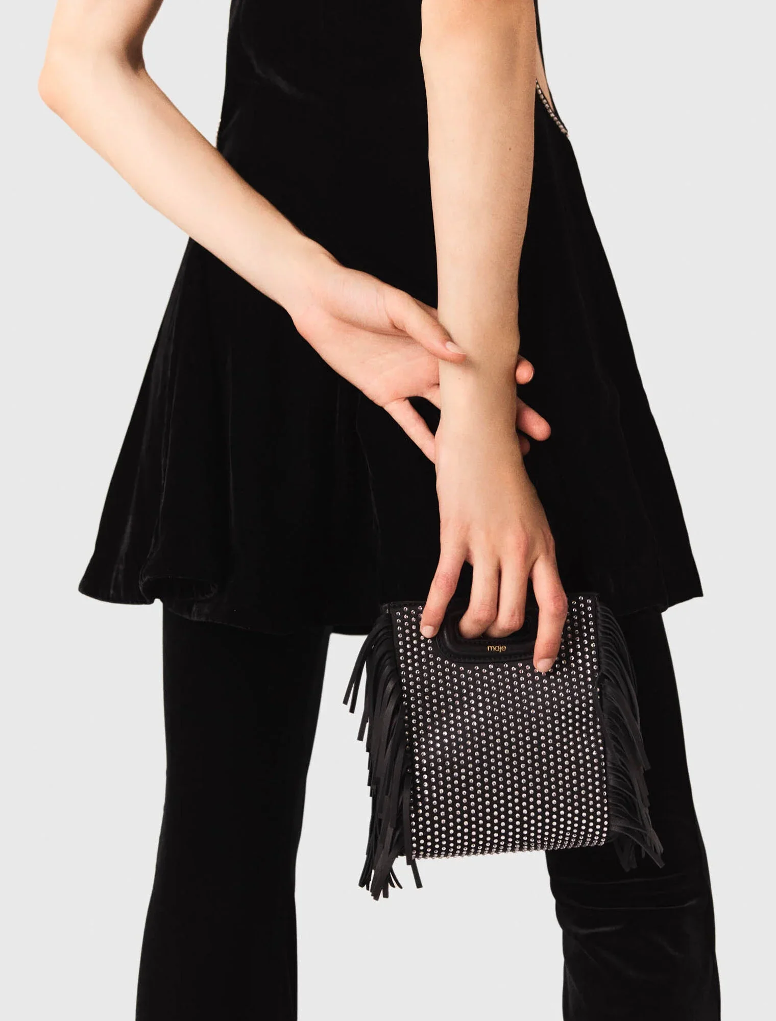 Short velvet dress Black - Image 6