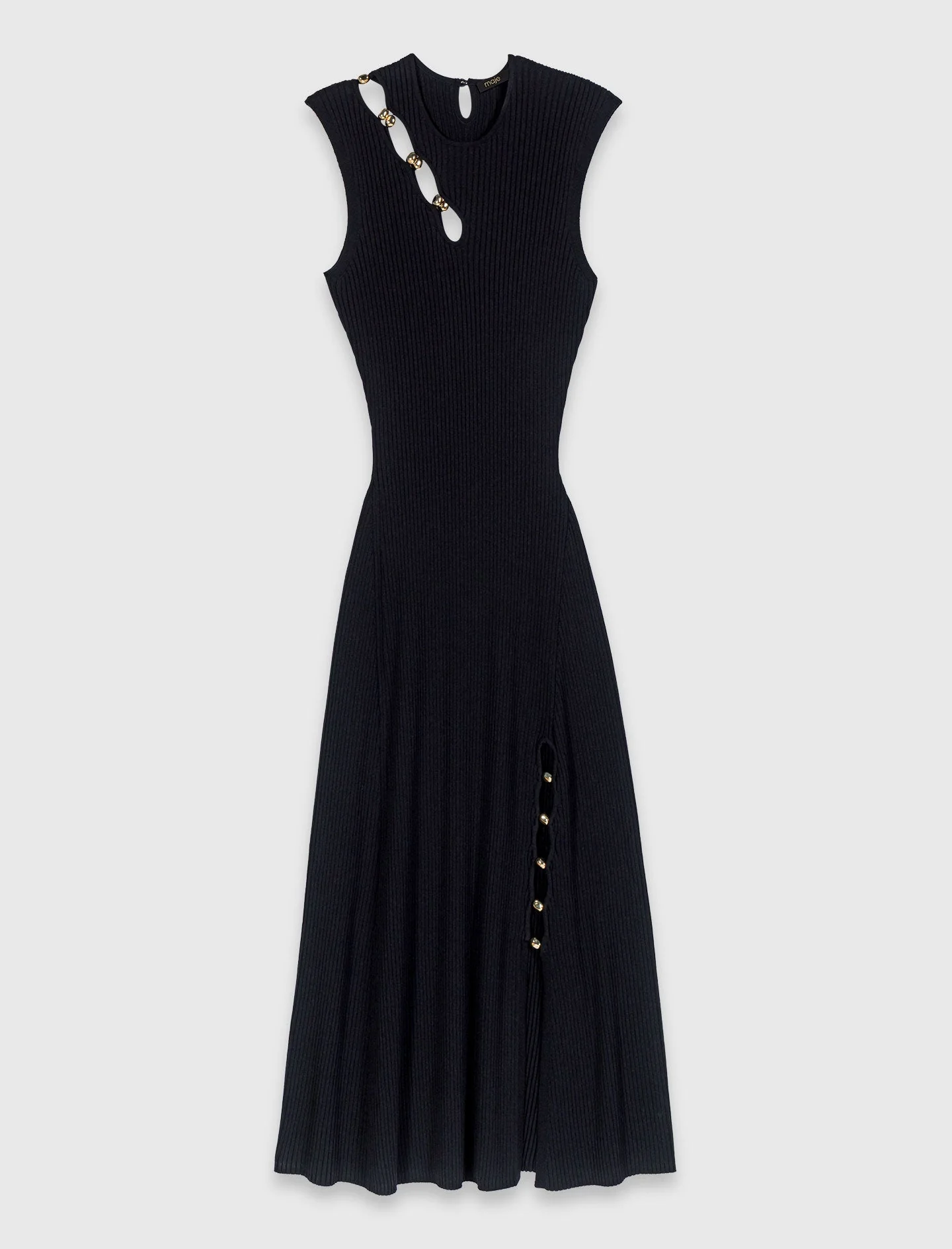 Cutaway Rib Knit Maxi Dress Black - Image 8