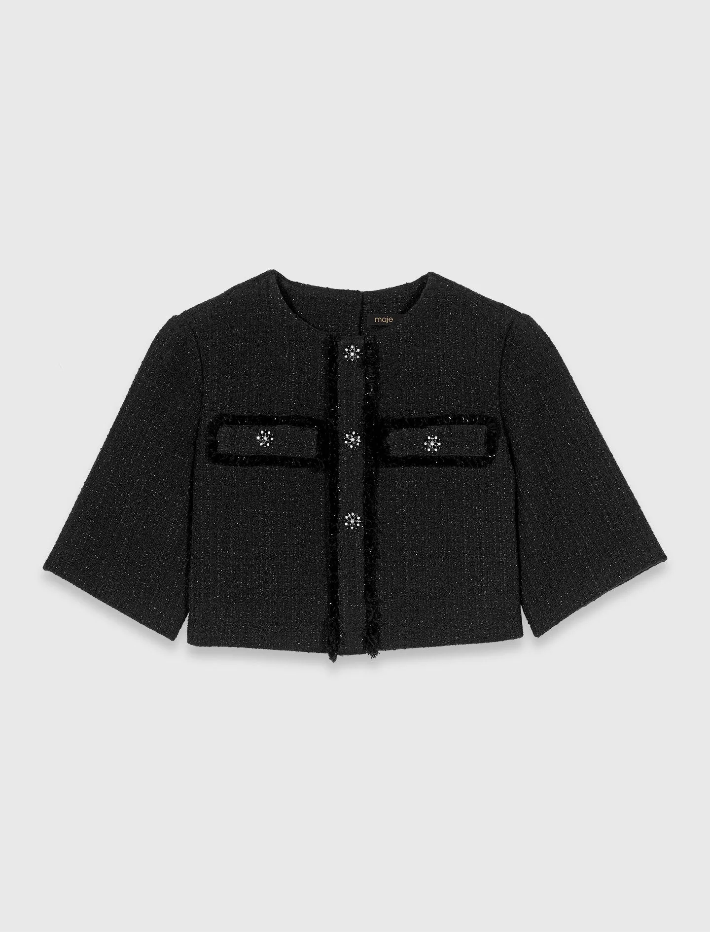 2-In-1 Shiny Tweed Dress Black - Image 10