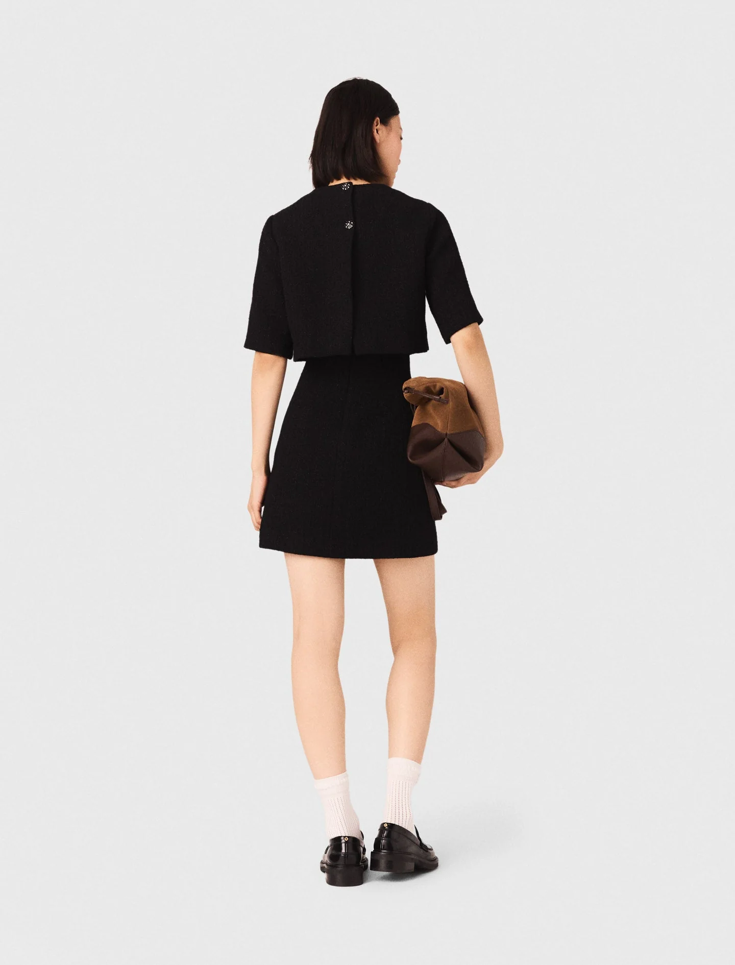 2-In-1 Shiny Tweed Dress Black - Image 3