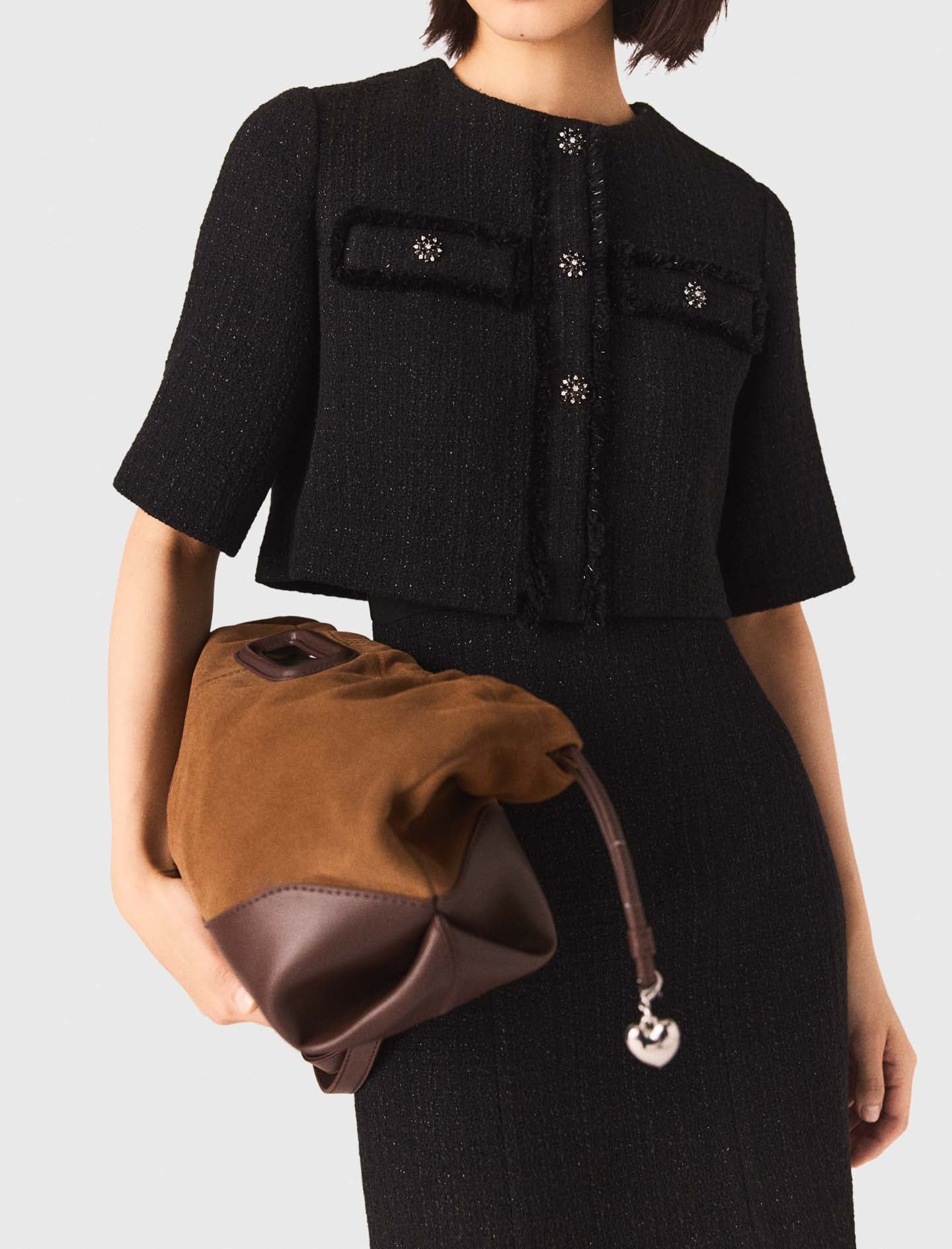 2-In-1 Shiny Tweed Dress Black - Image 5