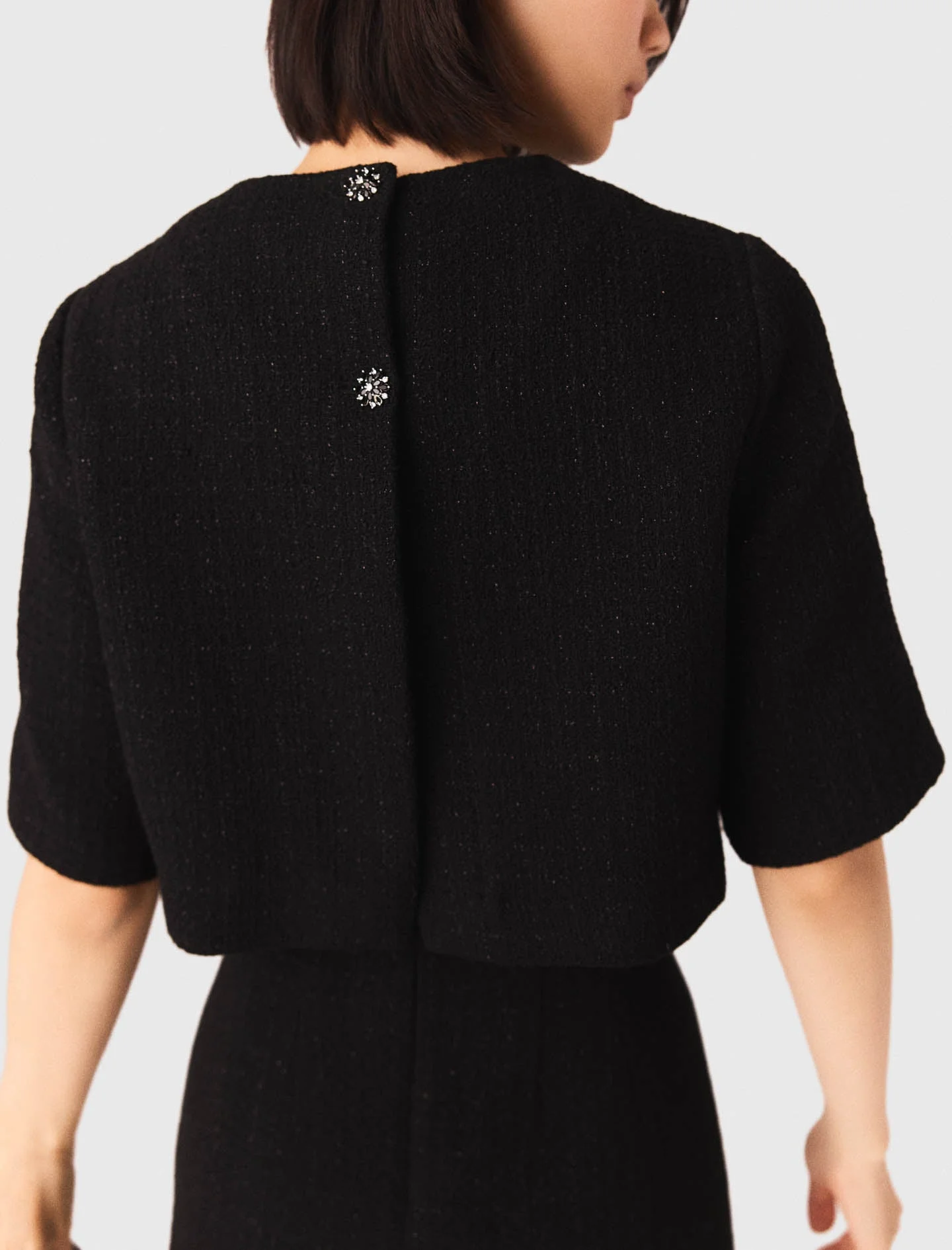 2-In-1 Shiny Tweed Dress Black - Image 7