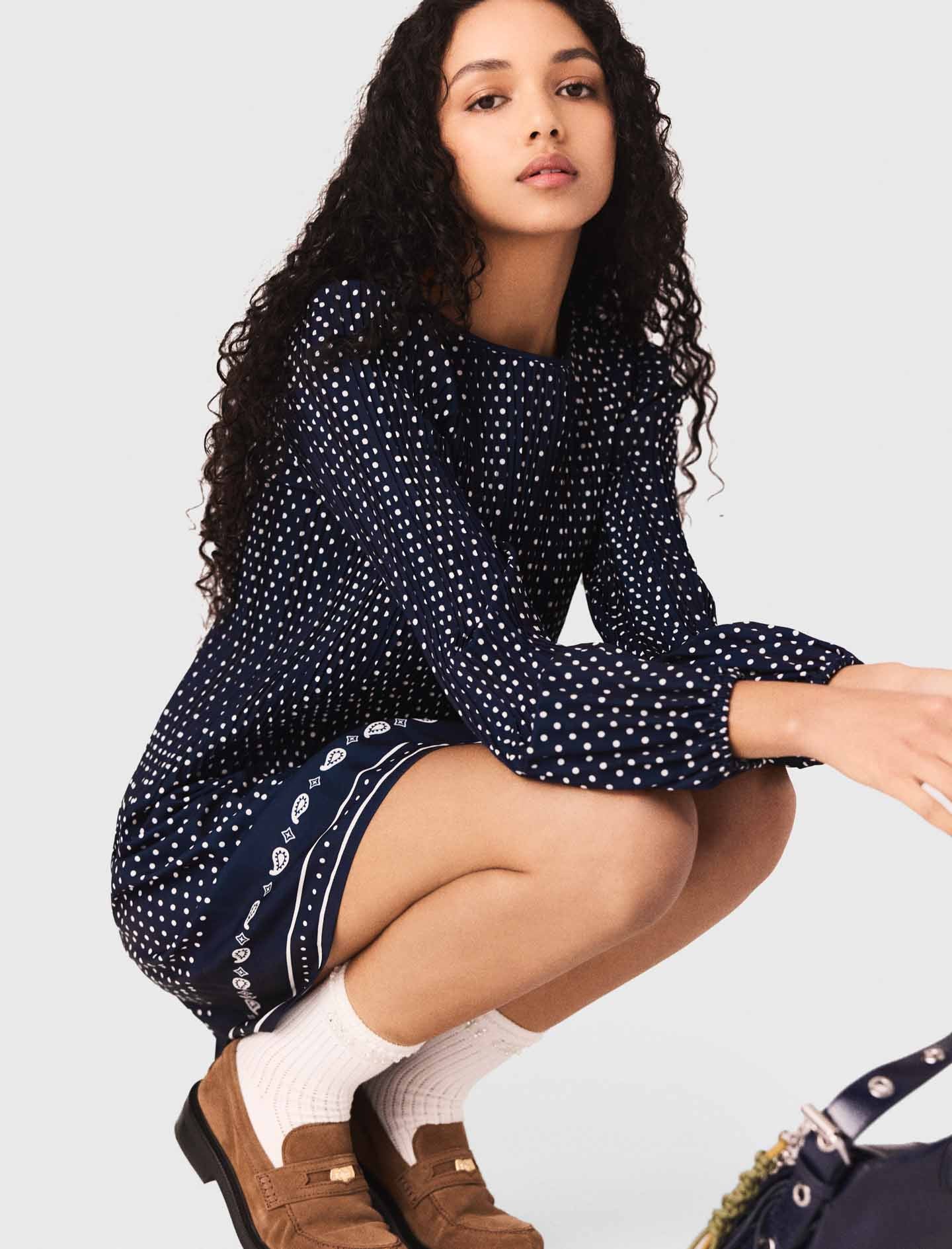 Patterned pleated dress - Image 5