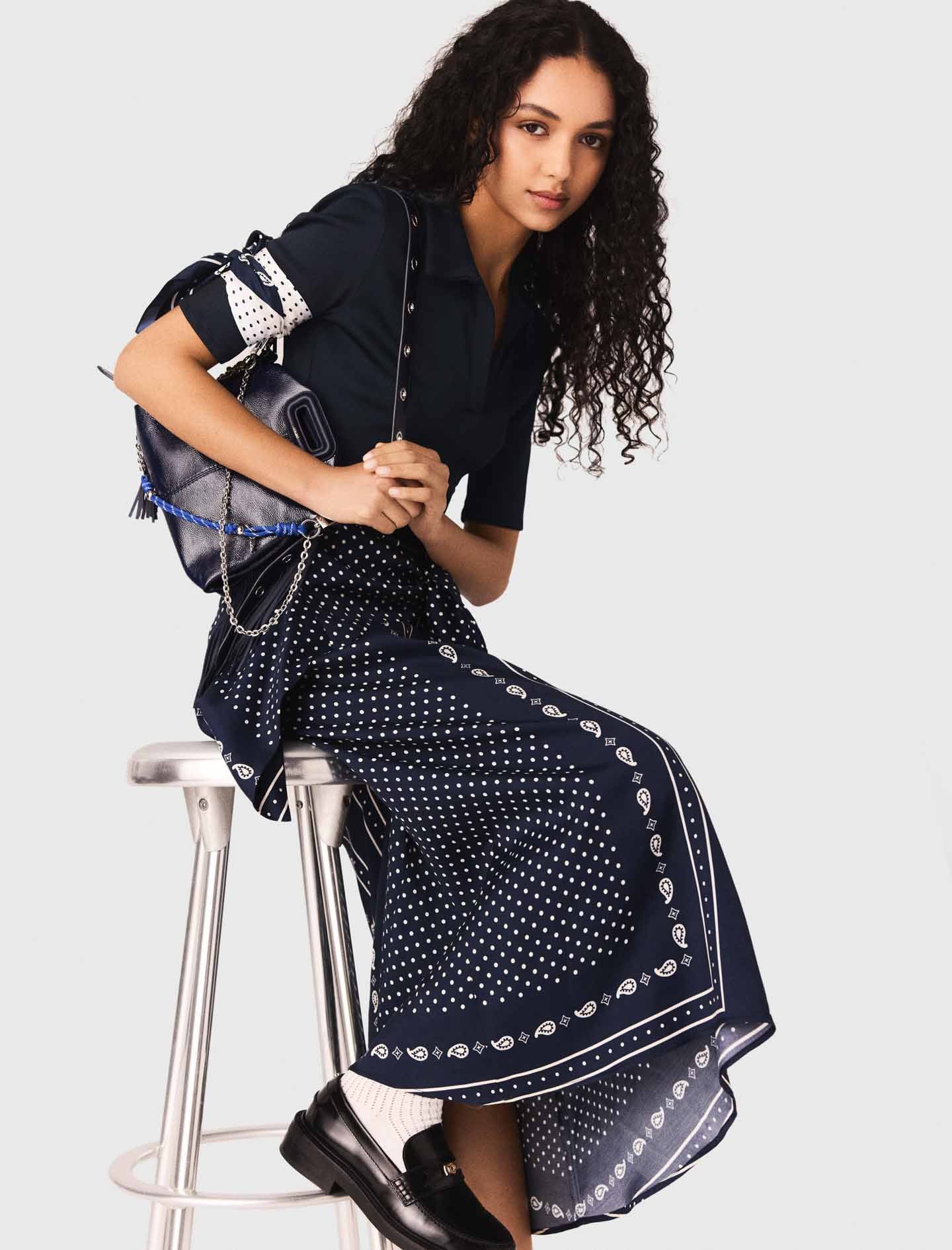 Patterned mixed-material dress - Image 6