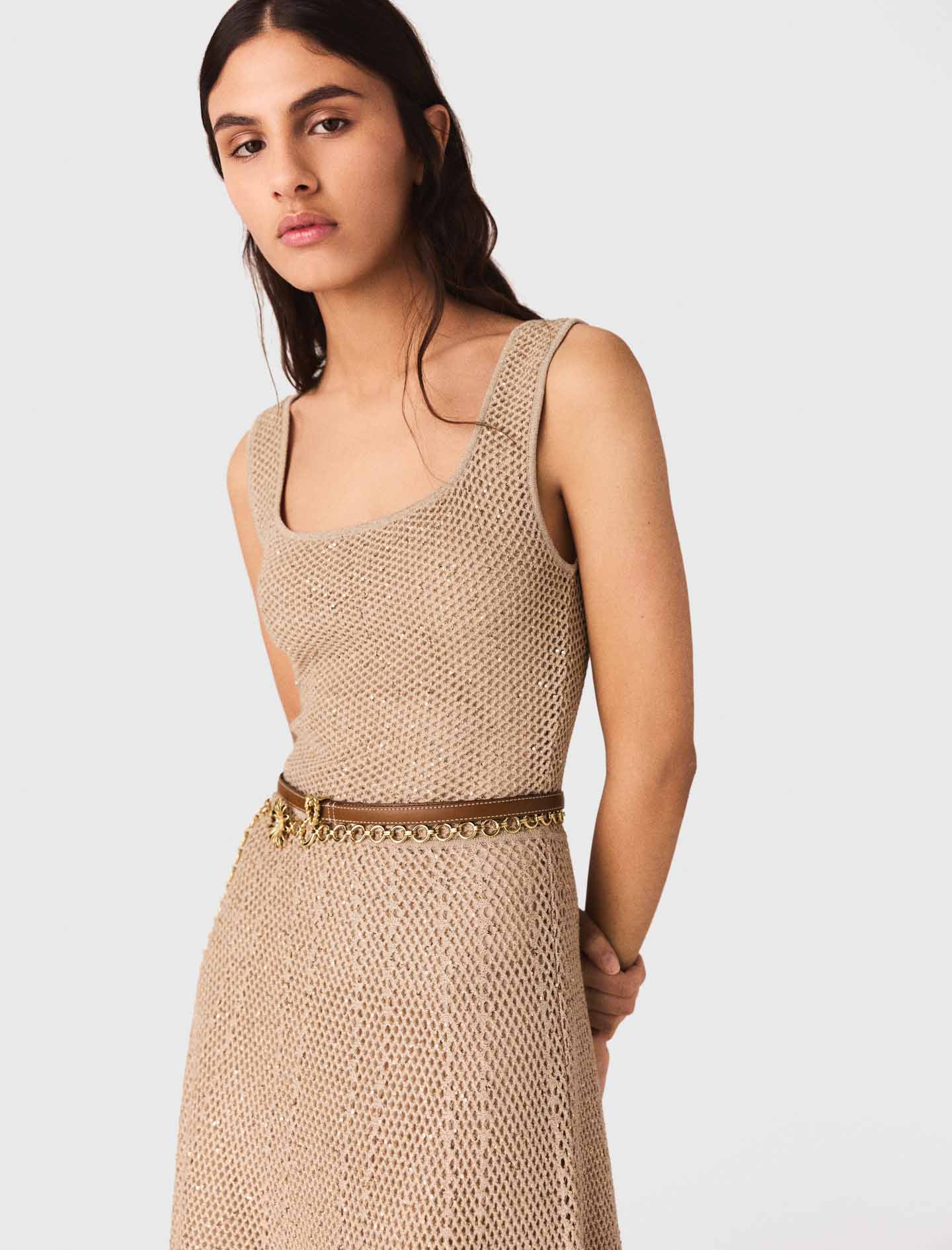 Rhinestone knit maxi dress - Image 4