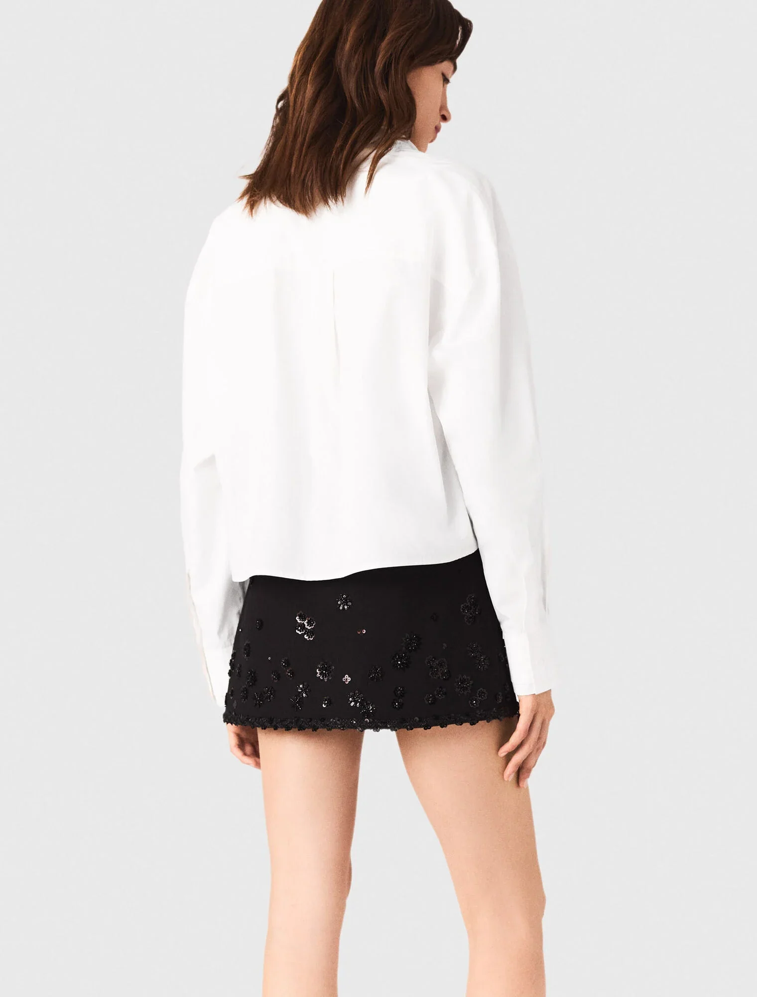 Embroidered skort Black - Image 3
