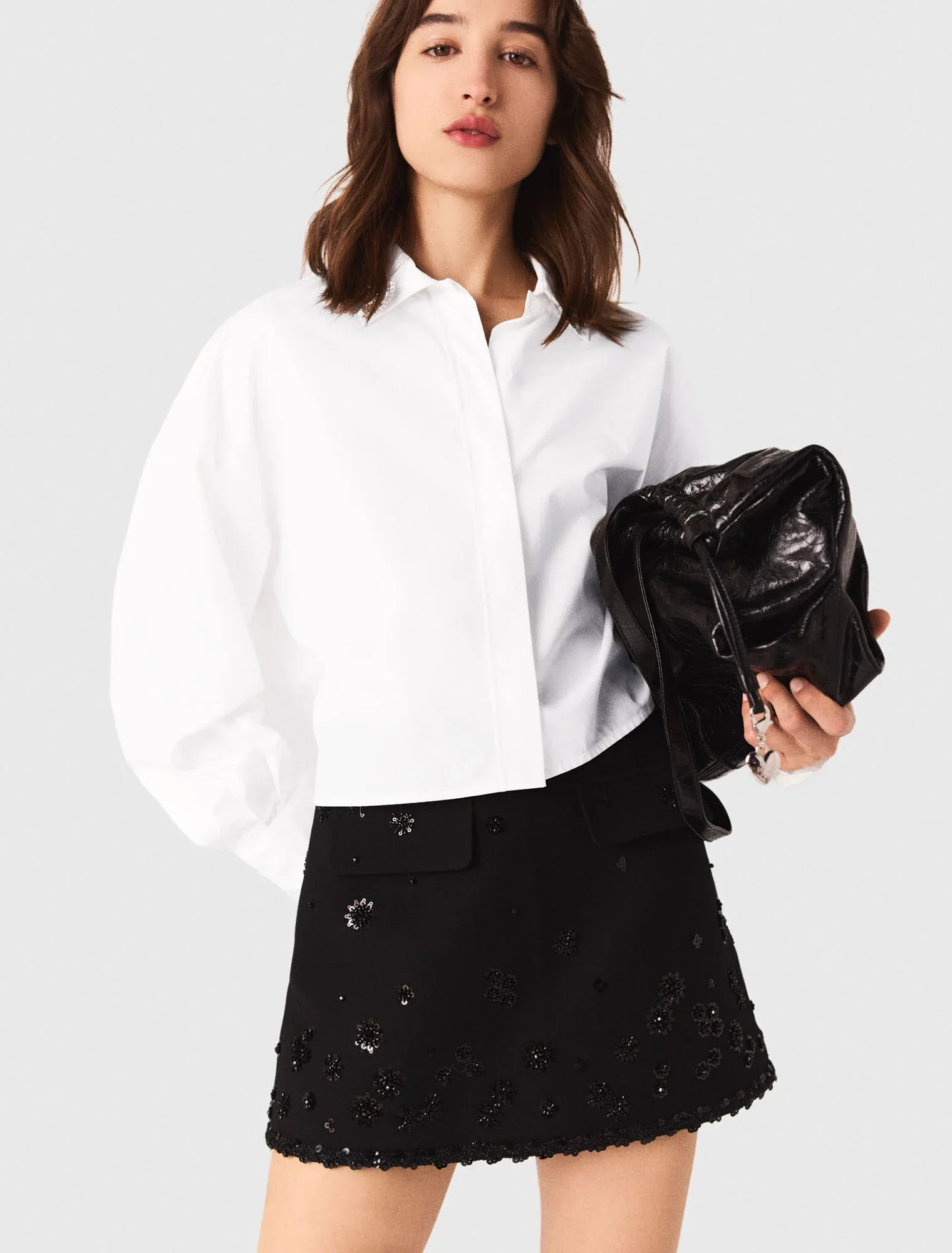 Embroidered skort Black - Image 5