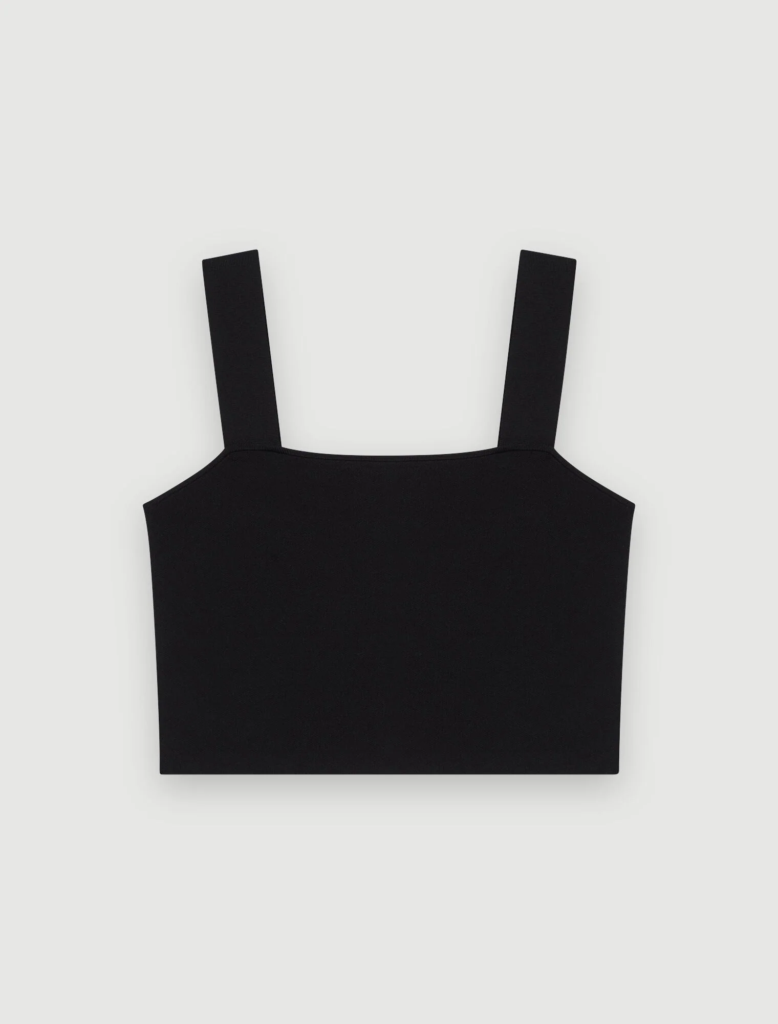 Knitted crop top with straps Black - Image 6