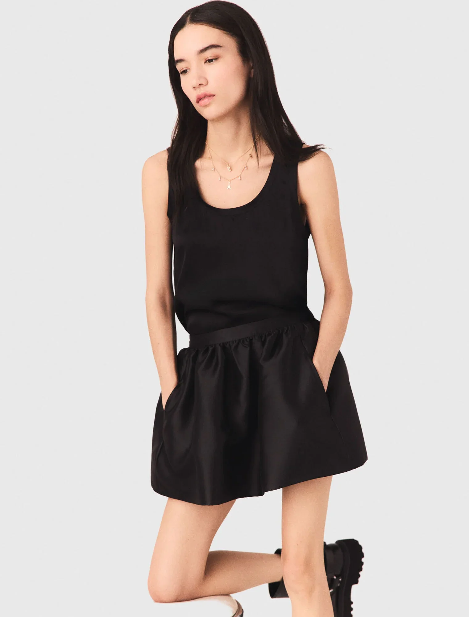 Silk tank top Black - Image 5