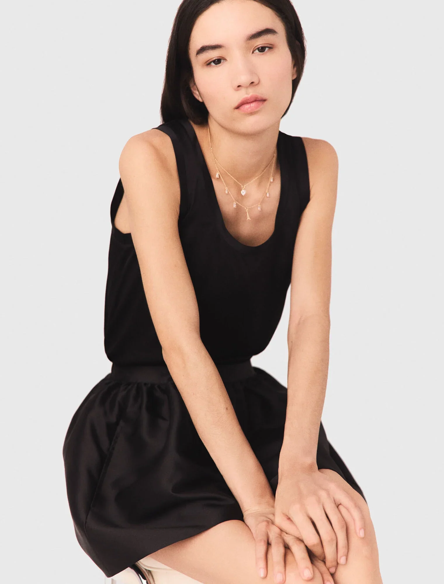 Silk tank top Black - Image 6