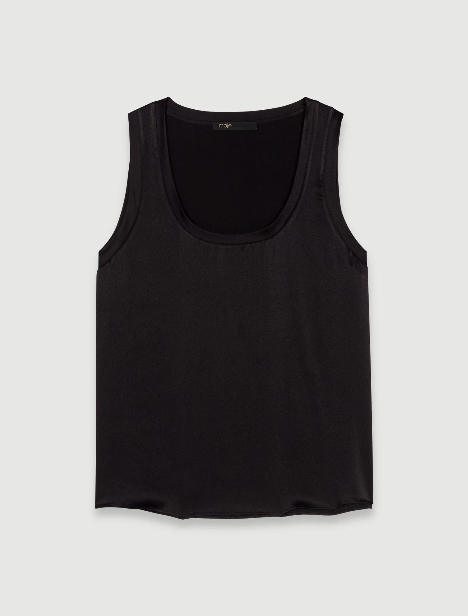 Silk tank top Black - Image 7
