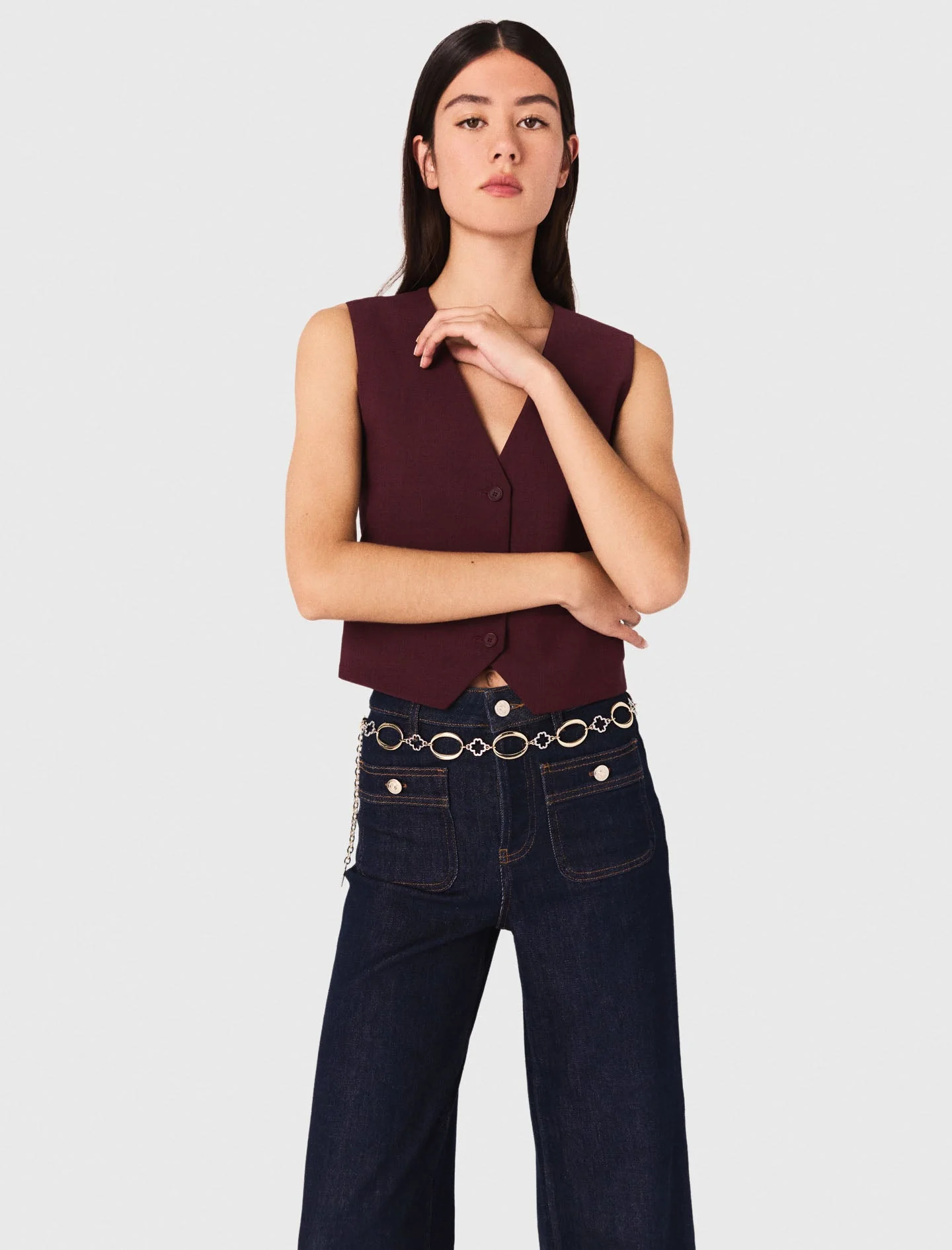 Tailored jacket Burgundy - Image 4