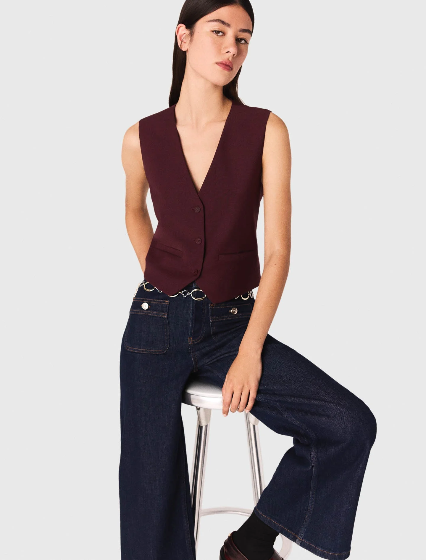 Tailored jacket Burgundy - Image 5