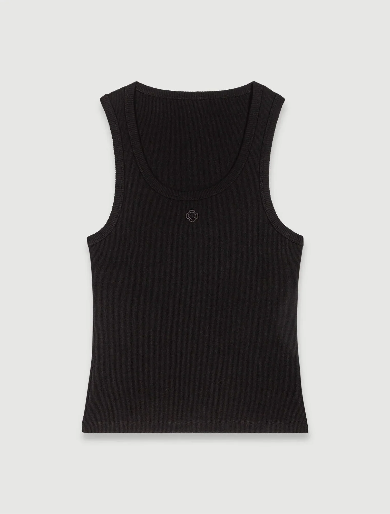 Rib knit tank top Black - Image 7