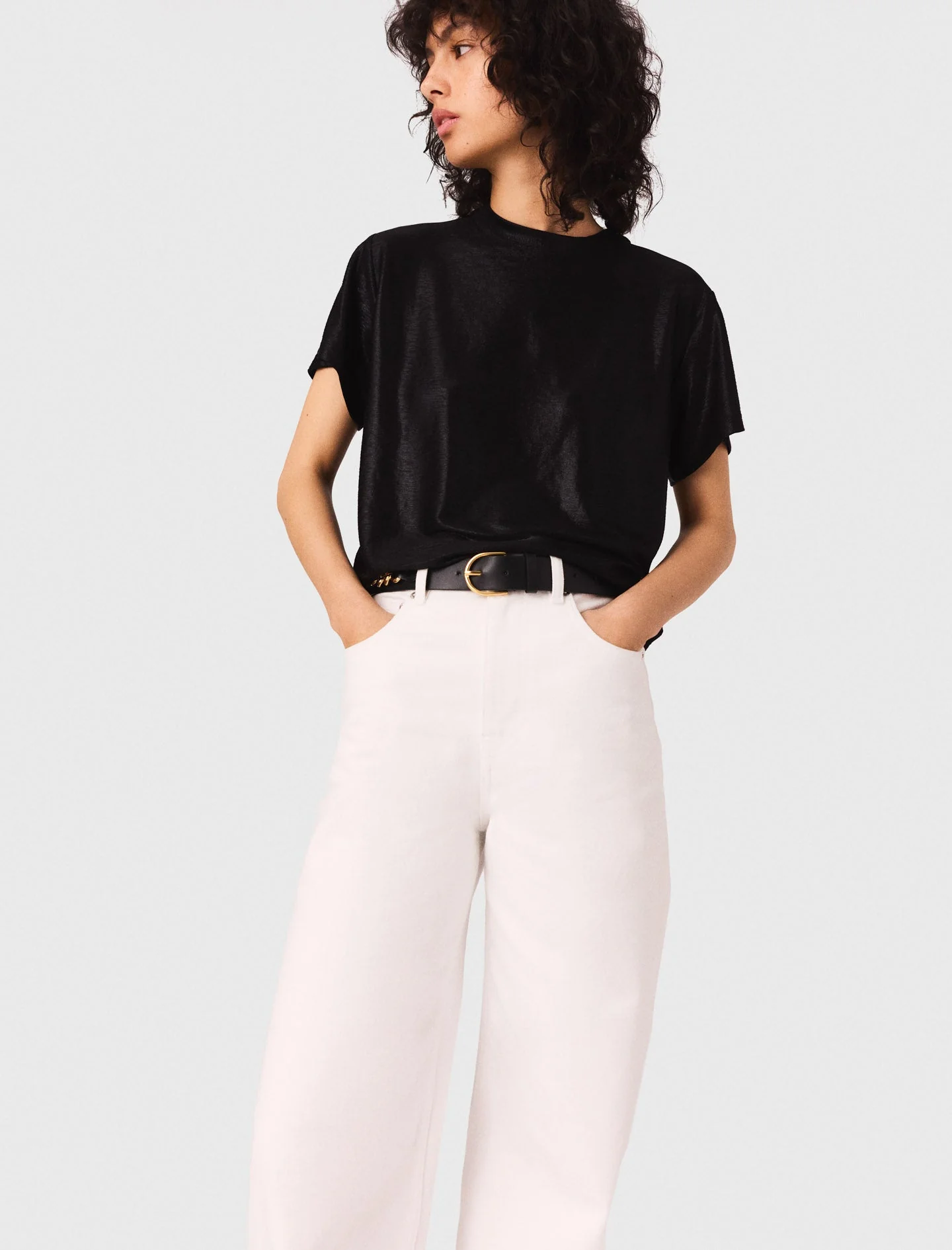 Lamé T-shirt Black/Glitter - Image 4