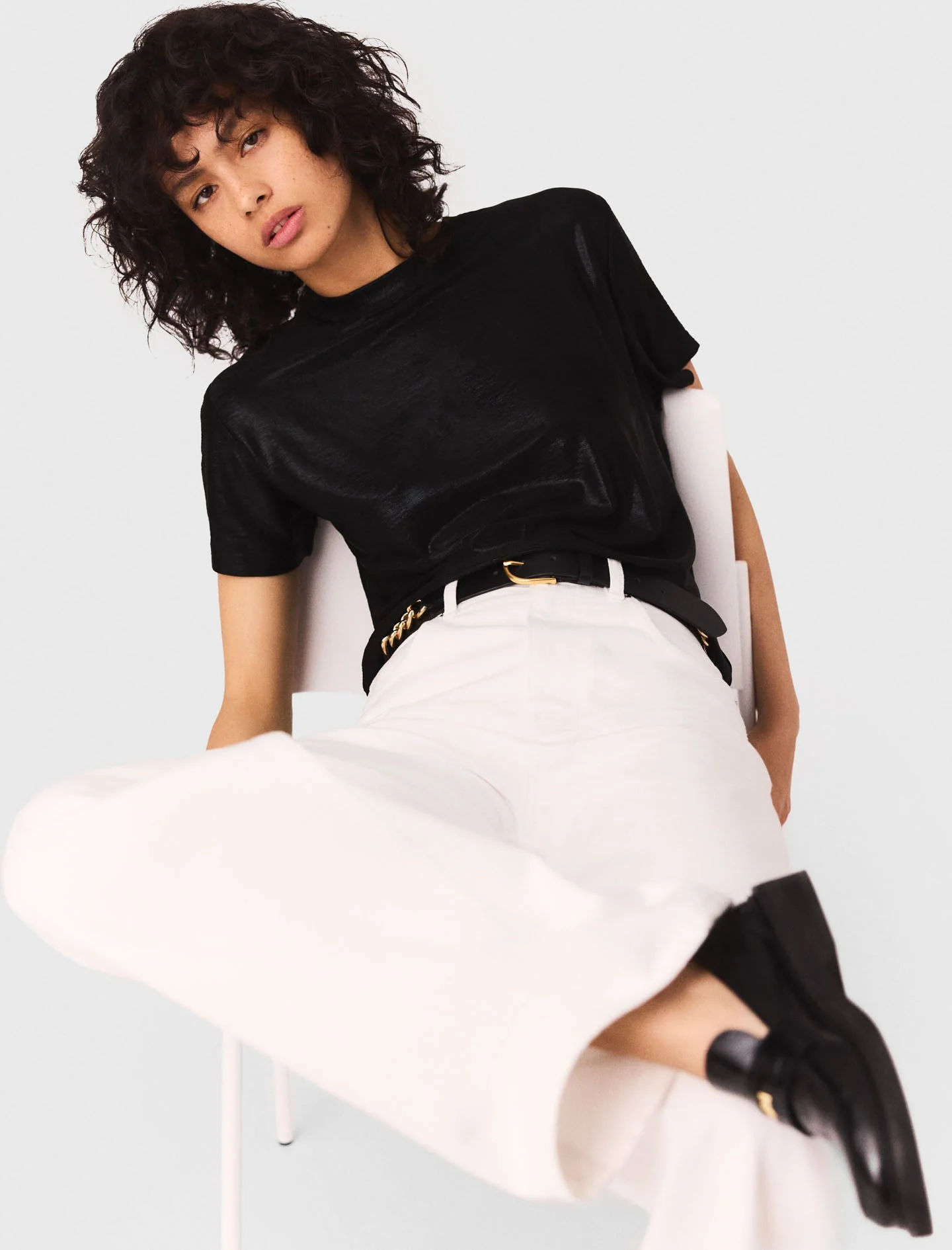 Lamé T-shirt Black/Glitter - Image 5