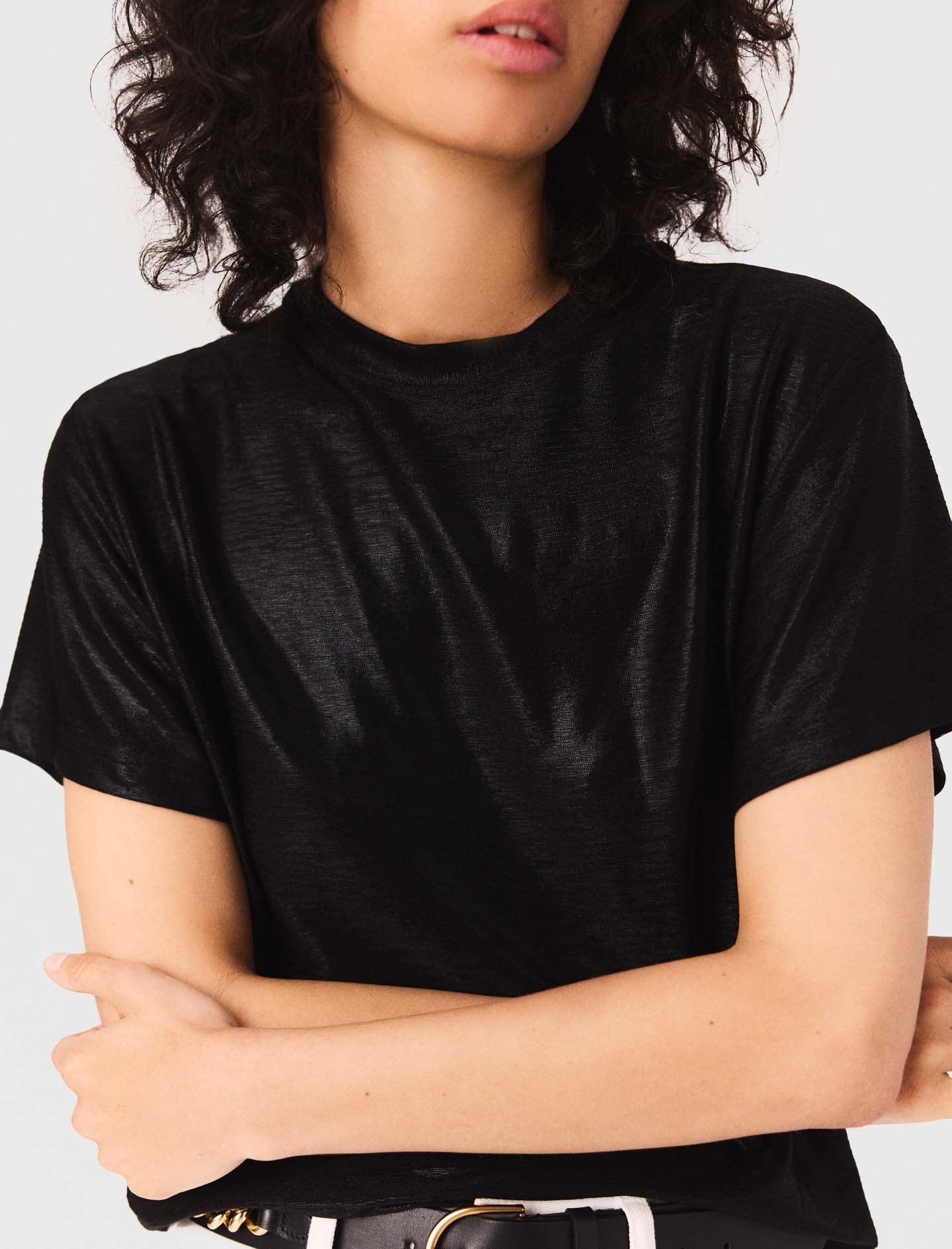 Lamé T-shirt Black/Glitter - Image 6