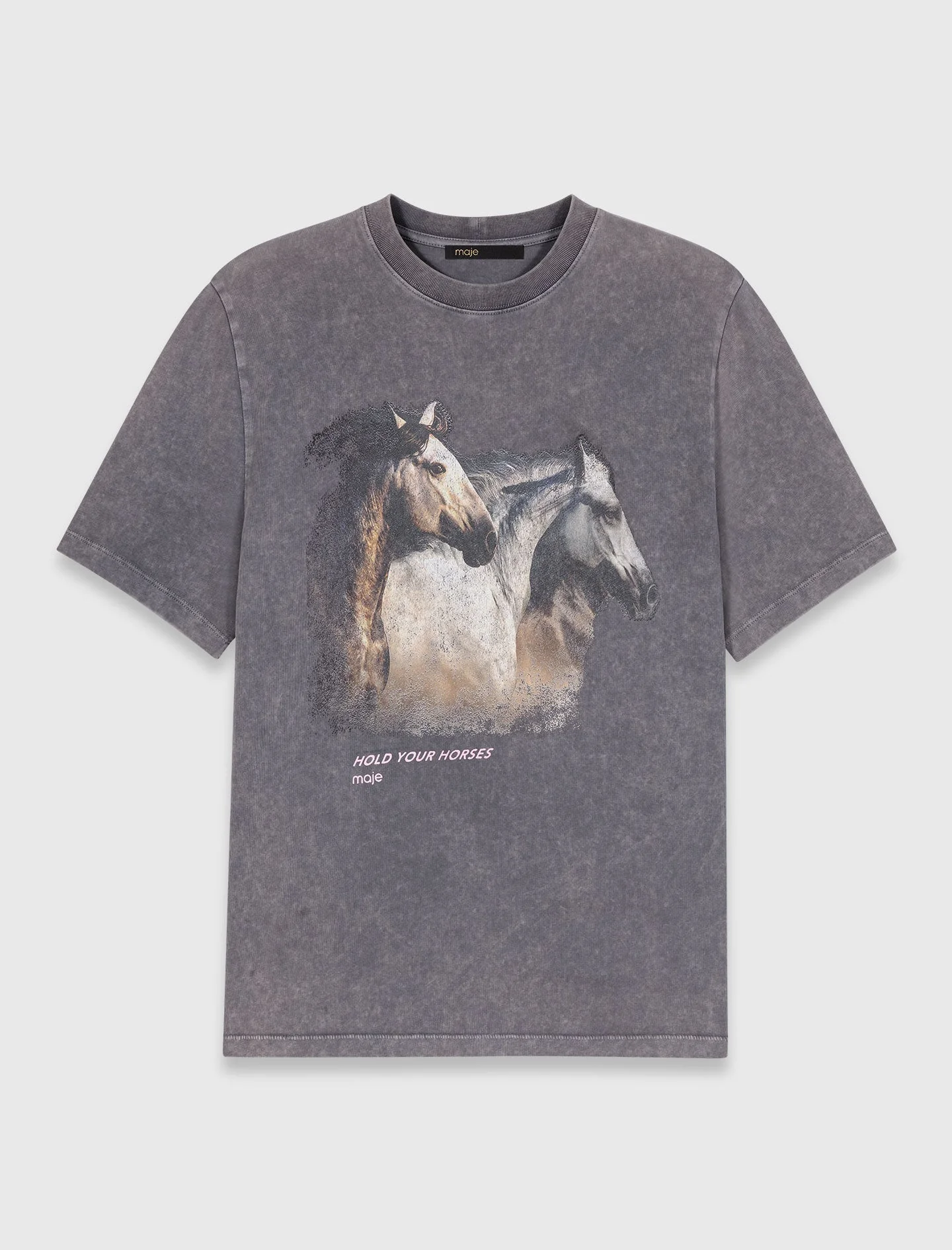 Horse Print T-Shirt Grey - Image 6