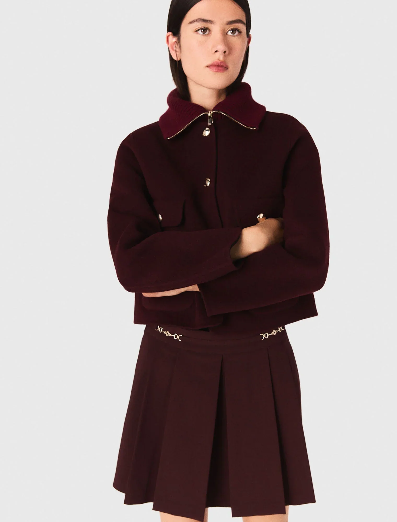 Reversible double-faced jacket Burgundy - Image 4