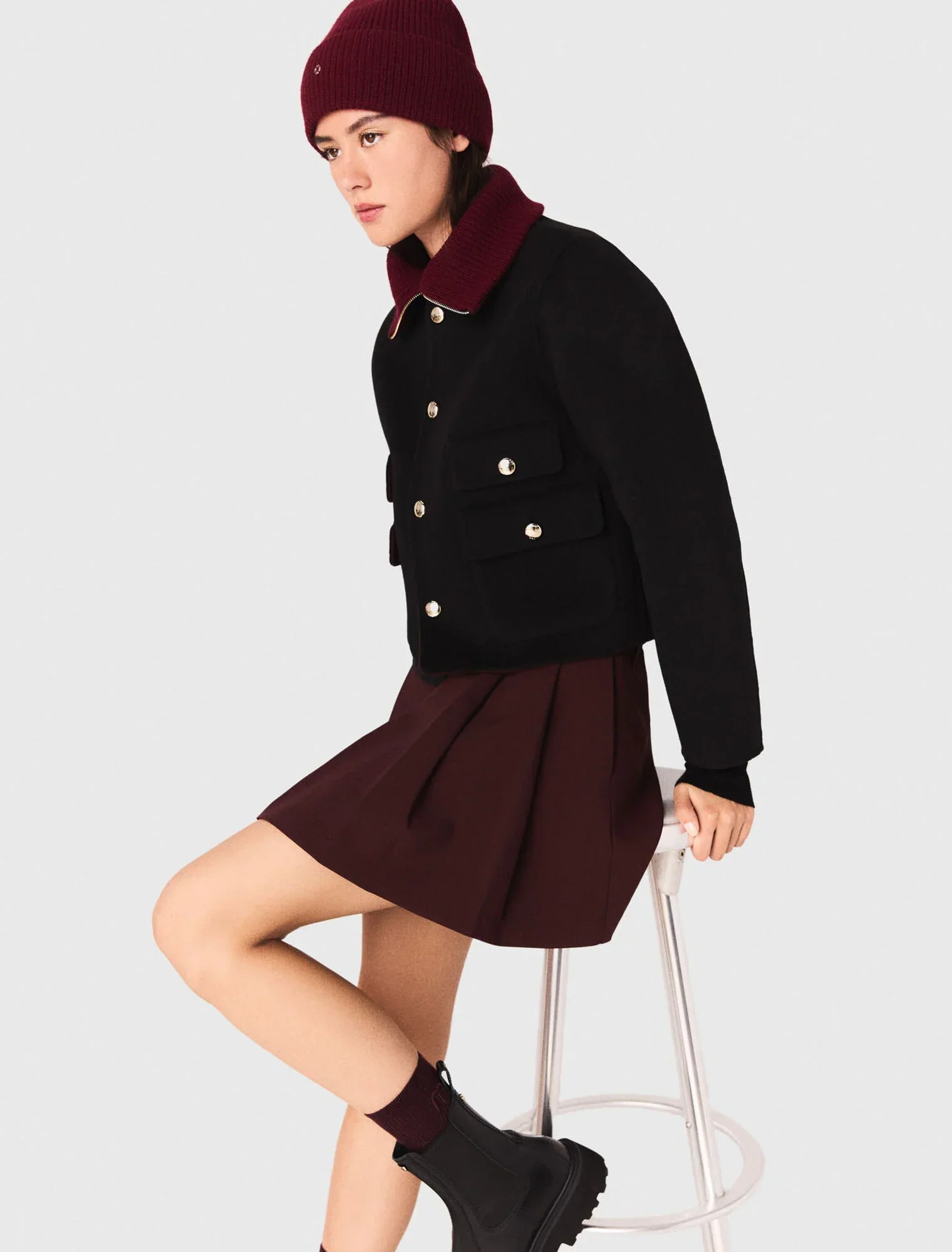 Reversible double-faced jacket Burgundy - Image 6