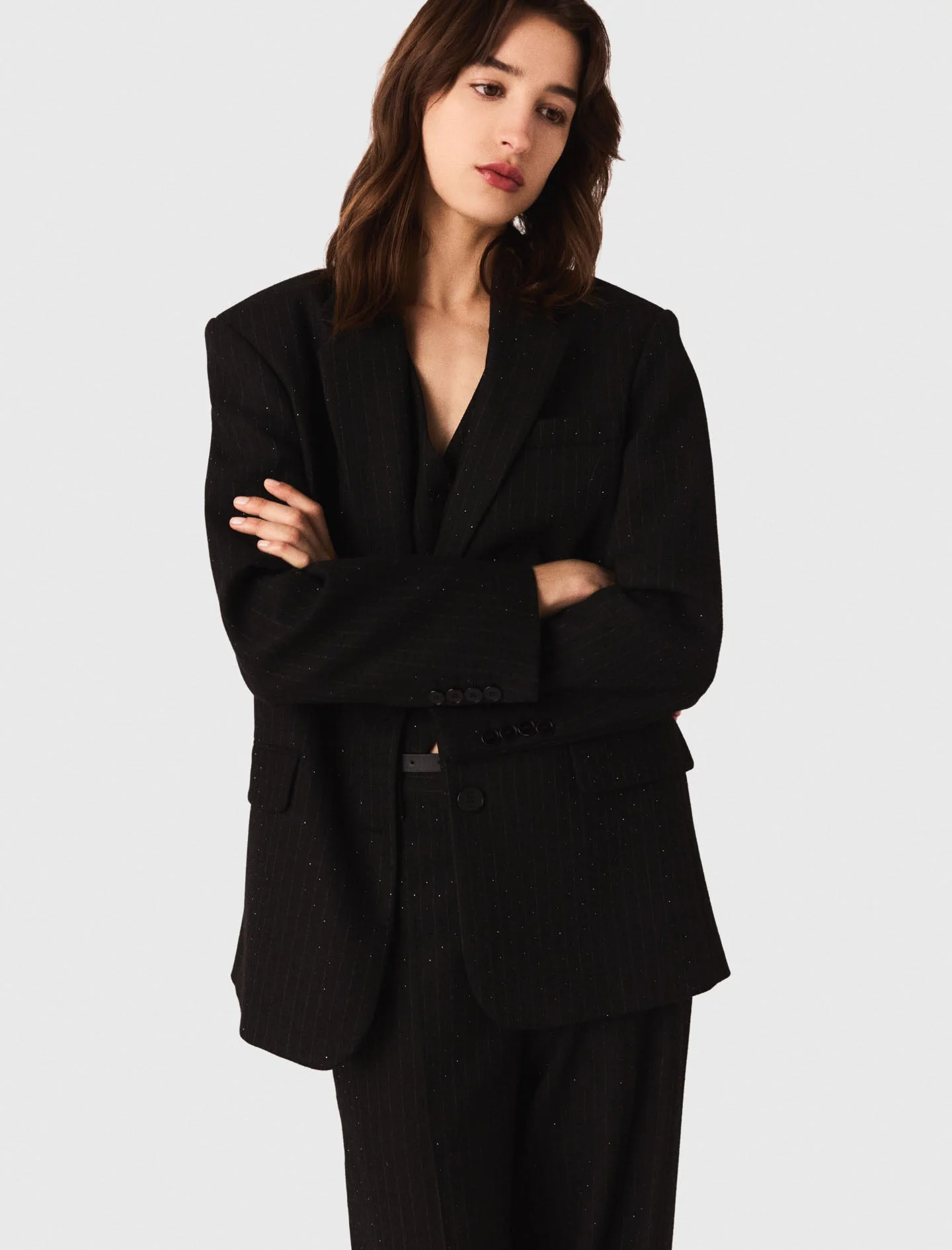 Rhinestone suit jacket Black - Image 5