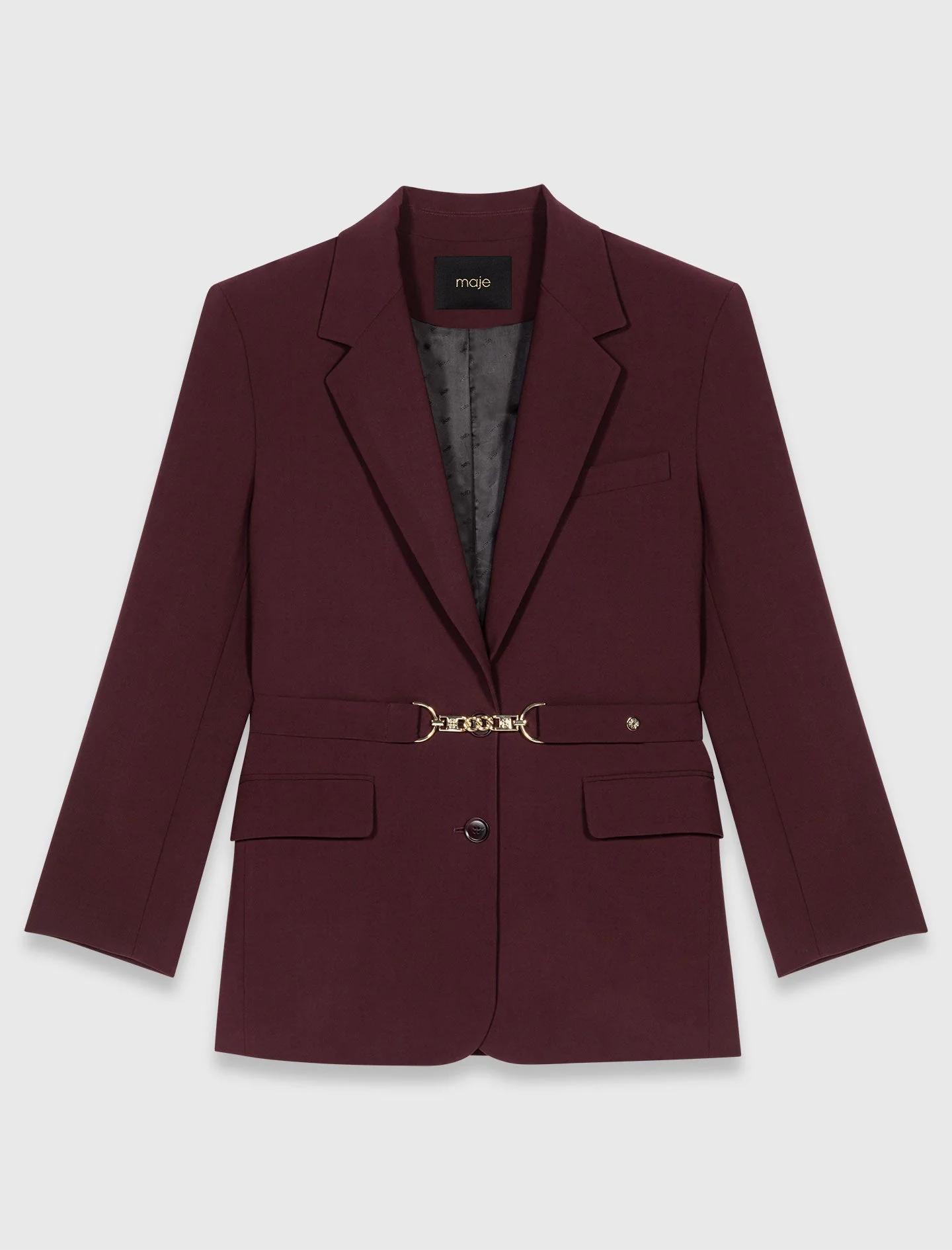 Belted suit jacket Burgundy - Image 7